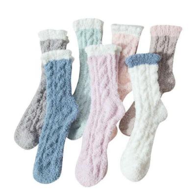 China Women's Warm Cozy Socks Anti Slip Indoor Winter Fuzzy Socks with Thick Coral Fleece for sale