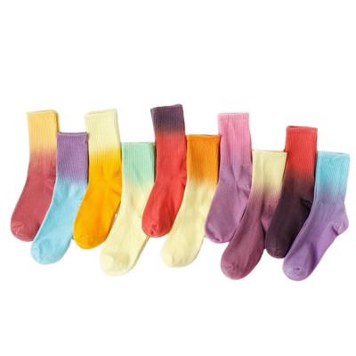 China Tie Dye Socks 8 Days Beauty Socks 10 Pairs Luxury Gradient Organic Cotton Sports Socks for sale