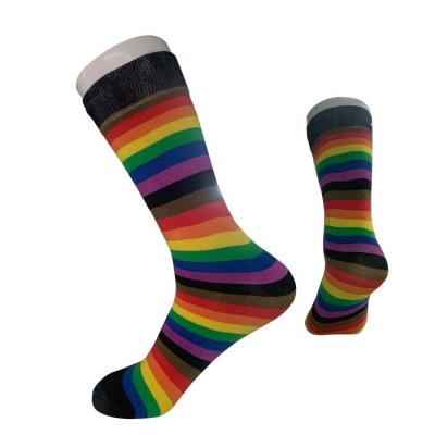 China Quick Dry Cotton Knit Striped Crew Socks for Women and Men Street Personality for sale