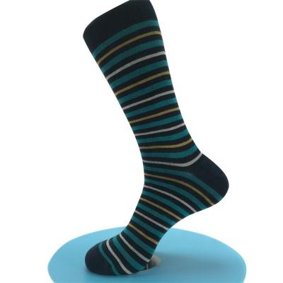 China Breathable Striped Pattern Men's Long Tube Socks High Bamboo Material for Summer Wear for sale