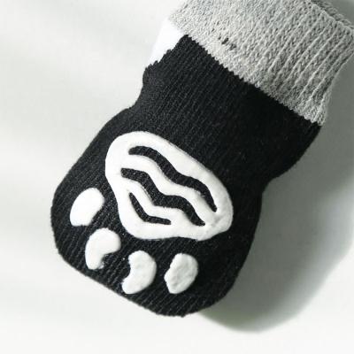 China Pet Matching Sustainable Dogs Cats Socks with Regular Style and Logo Position Cuff for sale