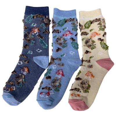 China Gemachte Jacquard Design Crew Socken Süßes und lustiges Cartoon Muster für Erwachsene Unisex zu verkaufen