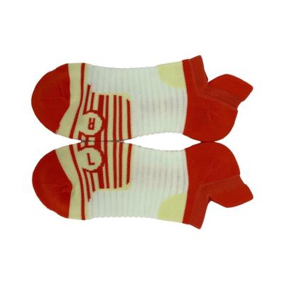 China Athletic Polyamide Print Adult Basketball Multi Color Low Cut Sports Socks with Fabric for sale