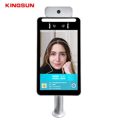 China Industrial Temperature Measuring 8 Inch Face Recognition Pass Management Non-contact Temperature Measurement Camera With Android OS for sale