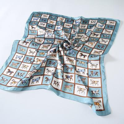 China Multi Color Excellent Square Women Scarf Horse Print Silk Animal Themed Scarf Silk Scarf Limit for sale