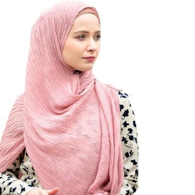 China New Daily Lifestyle Women's Multi Pleat Color Chiffon Arab Muslim Hijab Scarf for sale