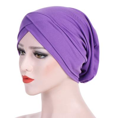 China New daily life elastic front crossed indian hat modal tuban hat for women for sale