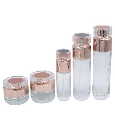 China Luxury Acrylic Glass Dropper Bottle PERSONAL CARE Cap 40ml Cosmetic Glass Bottle for sale