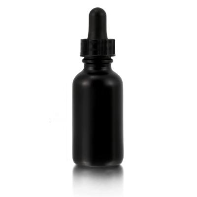 China 1OZ Personal Care Dropper Bottle Black Glass Dropper Bottle With Dropper Cap for sale