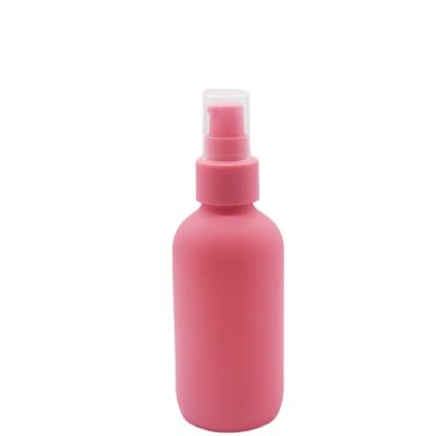 China Personal Care Boston Round Shape 120ml 4oz Serum Bottle With Treatment Pump for sale