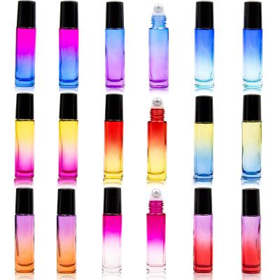 China Perfume/Essential Oil/Essential Lip Oil 10ml Perfume Roller Bottle Glass Cosmetic Serum Roll On Bottle For Liquid Skin Care for sale