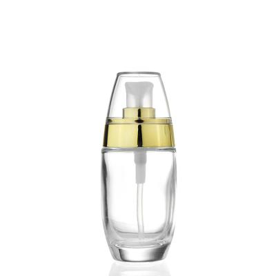 China PERSONAL CARE Round Shape 30ml 50ml Glass Bottle With Pump Spray for sale