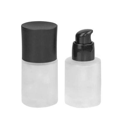 China Hot Selling PERSONAL CARE 30ml Frosted Custom Glass Cosmetic Bottle For Liquid Foundation for sale