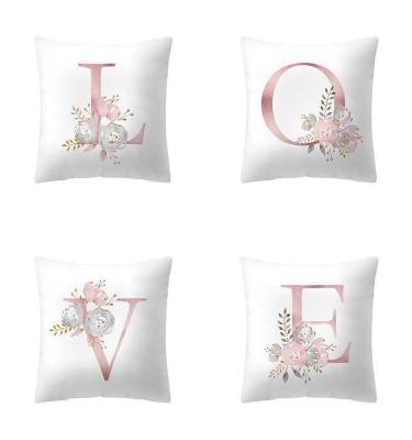 China Viable Pink Ins Letter Pillowcase Cushions For Sofa Decorative Pillow Cushion Covers Polyester Pillowcover for sale