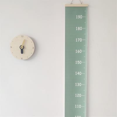 China Hot Selling INS Wooden Baby Growth Scale For Kids Baby Height Growth Scale Ruler Canvas Wall Hanging Measurement Chart For Home Decor for sale