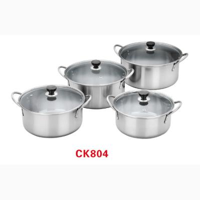 China Sustainable Stainless Steel Shallow Stock Pot With Glass Lid for sale