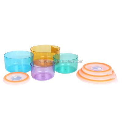 China Colorful Plastic Freshness Preservation 4pcs Food Storage Box for sale