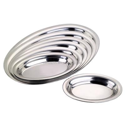 China Oval Dinner Table Stainless Steel Tray Food Tray Serving Tray for sale