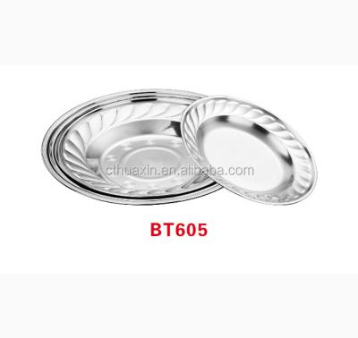 China Hotel Home Restaurant Cheap Round Stainless Steel Tray for sale