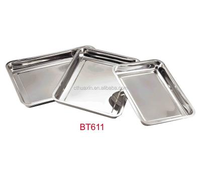 China Home Hotel Restaurant Stainless Steel Rectangular Tray for sale