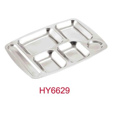 China Sustainable stainless steel dinner tray for sale