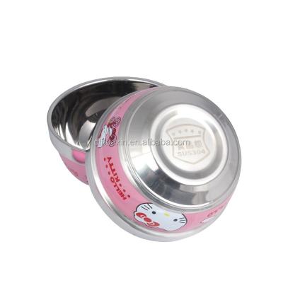 China Sustainable Hello Kitty Stainless Steel Baby Bowl Set for sale