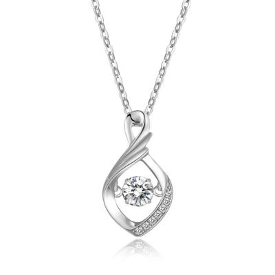 China 2021 Fashionable Luxury Fine Jewelry Dropshipping Zircon Blue Silver 925 Sterling Silver Pendant Necklace for sale