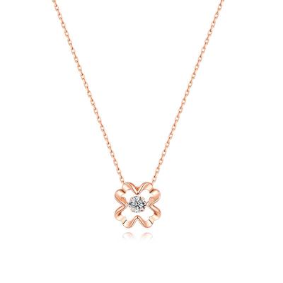 China Dropshipping Vana Wholesale Shiny 925 CLASSIC Four Leaf Clover Silver Gold Plated Pendant Necklaces Beaten Zirconia Dance Jewelry for sale