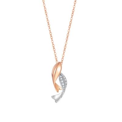 China Dropshipping VANA Jewelry Gift Set Dolphin 18K Rose Gold Sterling Silver Necklace for sale