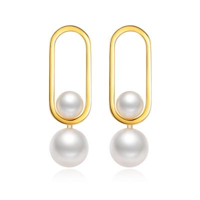 China Dropshipping Fashion TRENDY Jewelry Drop Earings Set Shell Pearl Earrings Freshwater 925 Sterling Silver Jewelry for sale