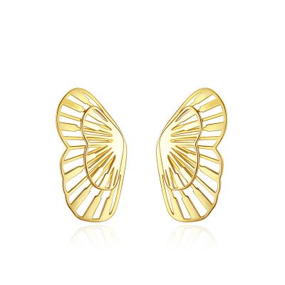 China Dropshipping Trendy 18K Gold Plated Hypoallergenic Fashion Earring Ladies Jewelry Butterfly Stud Earrings for sale