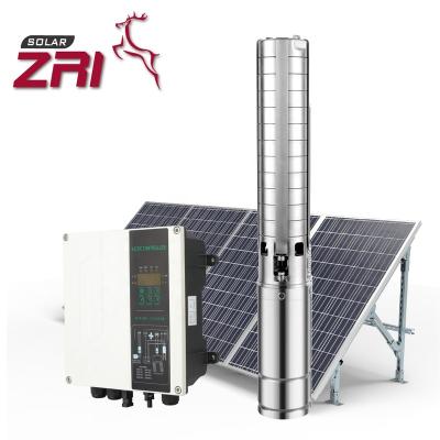 China Family Homes ZRI 4 Inch AC/DC Hybrid Solar Water Pump DC PUMP 304 Stainless Steel SOLAR Impeller Pump for sale