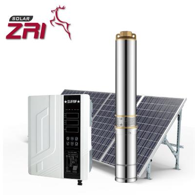 China Family Homes ZRI 3 Inch AC/DC Hybrid Solar Water Pump, ACDC Auto Complementary Deep Well Pump, Solar Pump for Deep Well for sale