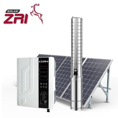 China ZRI 3 Inch Hybrid AC/DC Family Homes Solar Powered Water Pump, ACDC Solar Pump, 304 Stainless Steel Impeller Solar Pump for sale