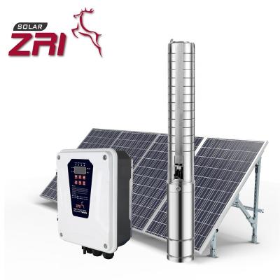 China ZRI family homes 3 inch solar powered water pump, submersible 304 stainless steel impeller solar water pump, solar pump for deep well for sale