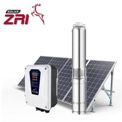 China Zri 3 Inch 1500w Family Homes 12 Volt Solar Water Pump DC Water Pump Borehole Solar Pump System for sale