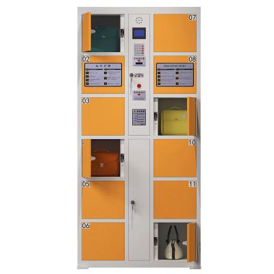 China Supermarket 12 Doors Storage Locker Barcode Supermarket Locker Park Electronic Storage Locker for sale