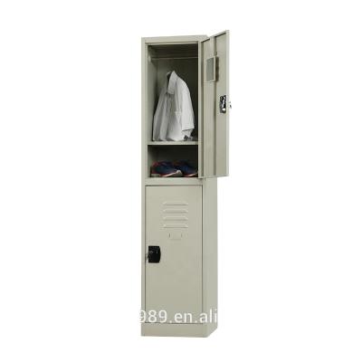 China Cheap 2 Double Door Kids Furniture Metal Lockers Small Wardrobe Clothes Wardrobe Locker Cabinet for sale