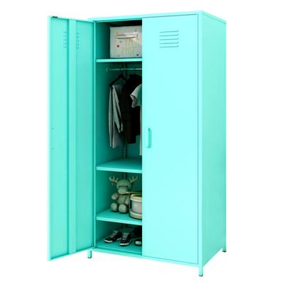 China Simple Home Wardrobe Children's Metal Double Door Locker for sale