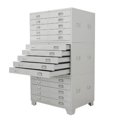 China Eco-friendly Steel Construction Drawing Locker Data Drawer File Storage Cabinet for sale