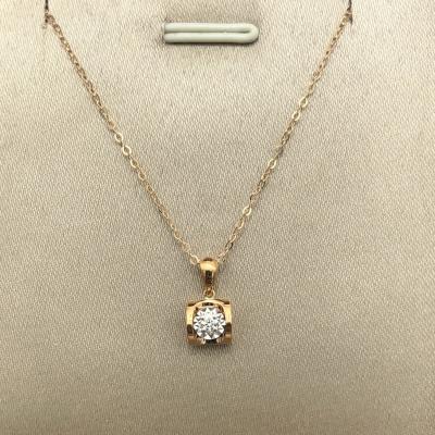 China Trendy 18k Gold Real Diamond Necklace for sale