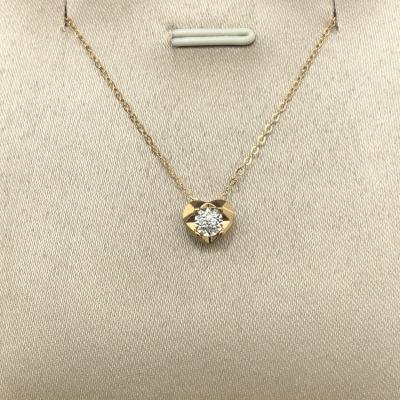 China 18K Gold Real Diamond Heart Classic Style Fashionable Necklace for sale