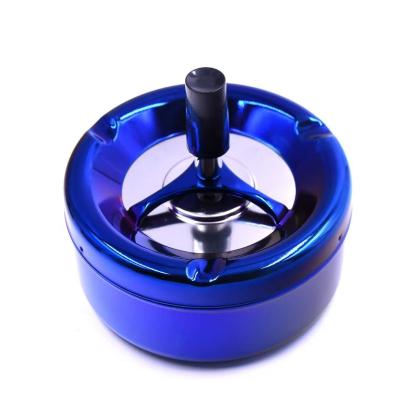 China Wholesale Good Price Manufactory Tin Tin Round Cigarette Ash Holder Spinning Ashtray for sale