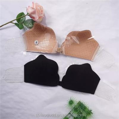 China Factory new plain flank wholesale antibacterial cup cotton plain chest pads large size thin strapless chest sticker invisible bra for sale