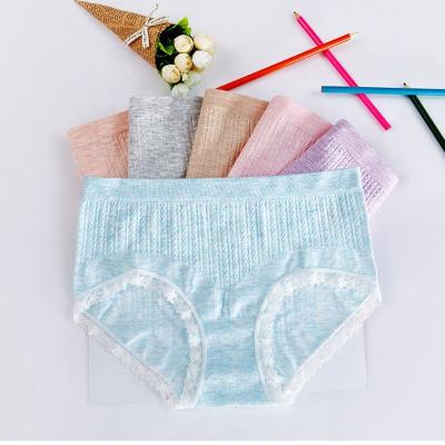 China Antibacterial Japanese Girls Cotton Student Wais Seamless Underwear Briefs Breathable Women Lace Up Panties for sale