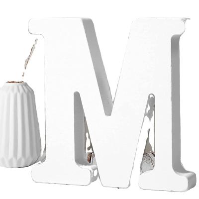 China Europe 6 Inch White Wooden Letters, Unfinished Wooden Letters For Wall Decor Letters Decorative Standing Slices Sign Board Decoration for sale