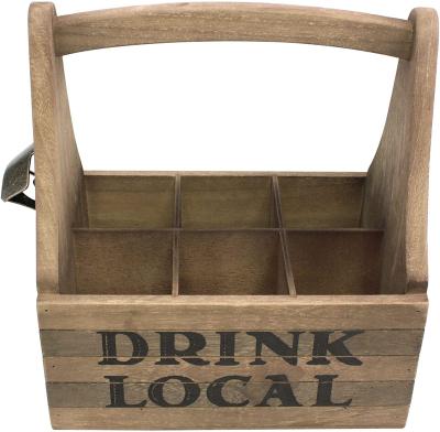 China Europe Customize Local Drink Beer Cart With Handle Bottle Opener Brown Reusable And Metal Tall Set 6 Drink Bottles for sale