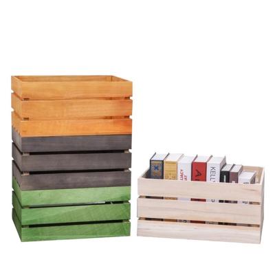 China Wooden Multifunctional Saving Box Crate Europe Storage Wooden Crates Wholesale Customized Colors For Home Hotel Bar Display for sale