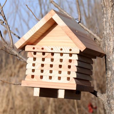 China Europe Small High Quality Wooden Insect and Tasty Bee Bird Butterfly Cage Christmas Houses Wooden Aviary Kits for sale