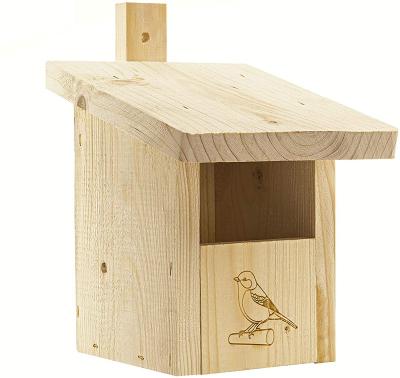 China Hot Sale Europe Amazon Handmade Solid Wooden Bird Houses For Outdoor Bird House Nest Feeding Barn On Tree Garden Decor for sale